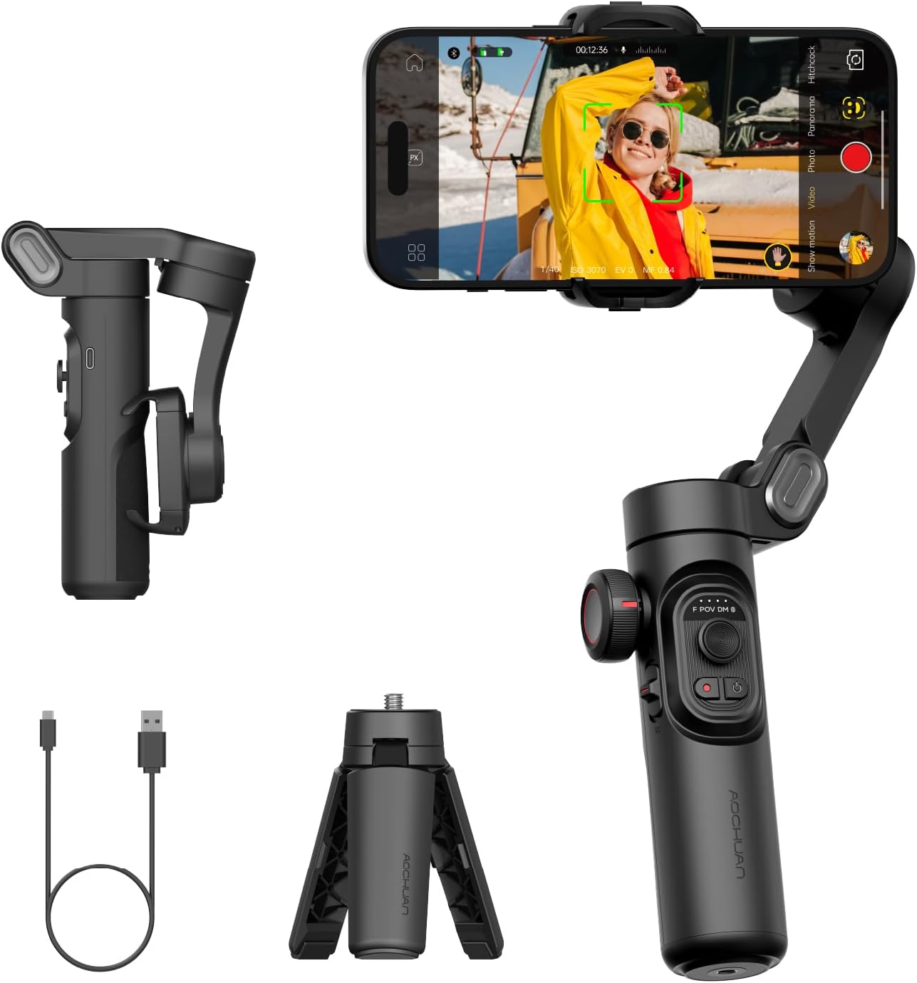 Smart XE w/Focus/Object Track Gimbal Stabilizer for iPhone Gimbal | Foldable Handheld Phone Stabilizer for Video