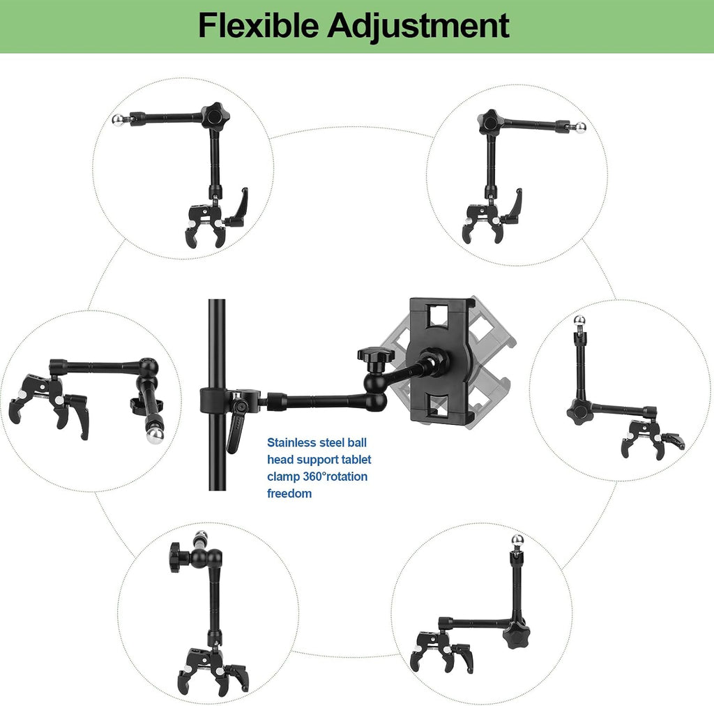 iPad Holder for Microphone Stand/Mic Music Stand,Tablet Mount Compatible with 4.7~12.9" / Nexus/LG G