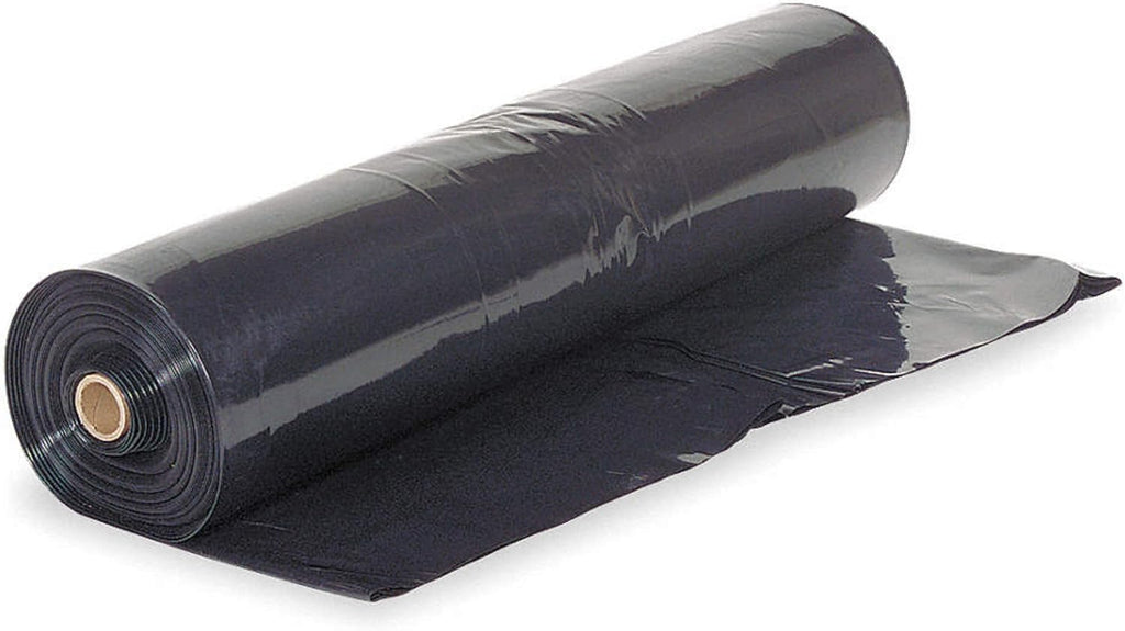 Black Plastic Sheeting - 6 mil - (14' x 100') - Black Tarp, Polyethylene Vapor Barrier Sheeting, Painters Tarp, Roll