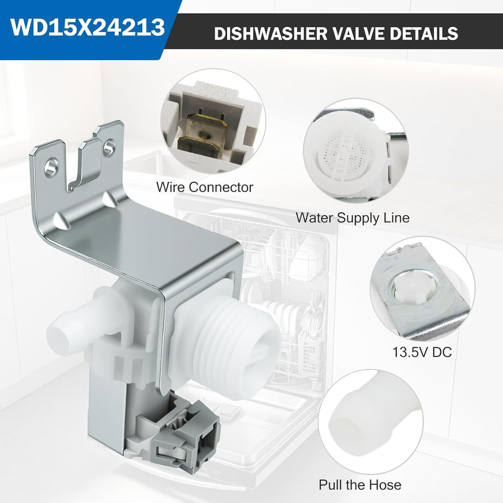 Dishwasher Inlet Valve 265D2393P003 for GE GDT655SGJ5BB