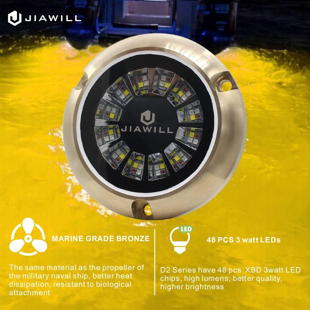 RGBW Full Color LED Underwater Boat Light,Surface Mount,Bronze Housing,Build-in Driver,No External Controllers Required
