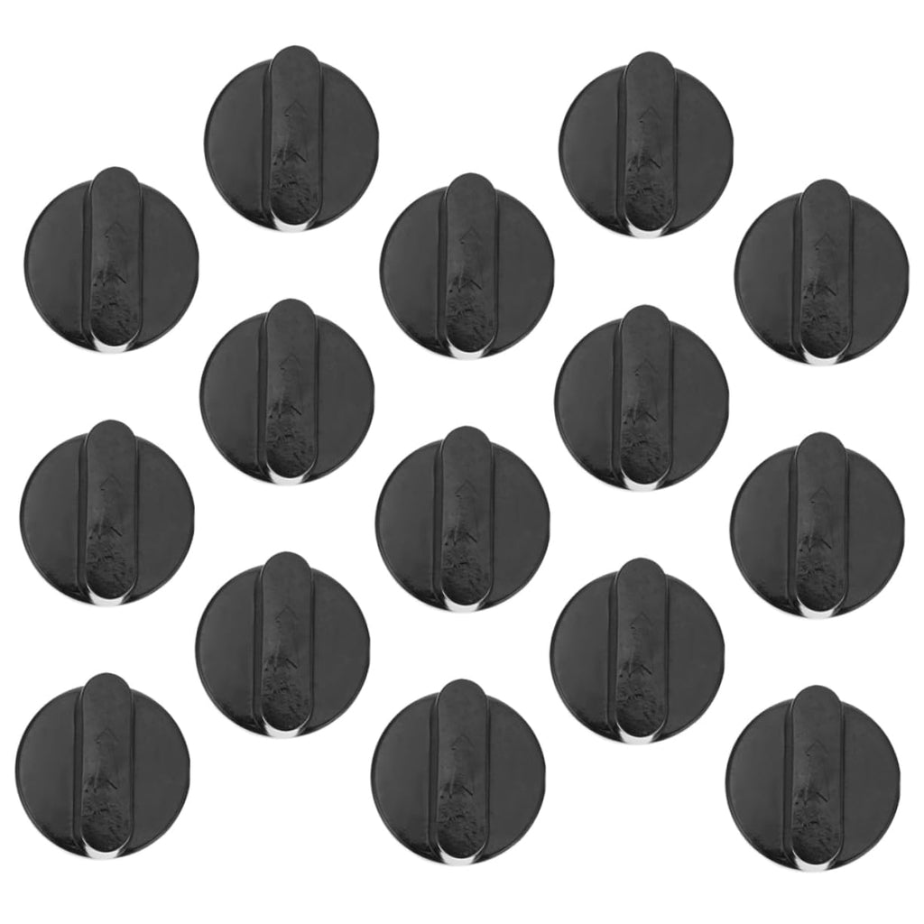 15pcs Gas Stove Replacement Knobs Plastic round Black Dial