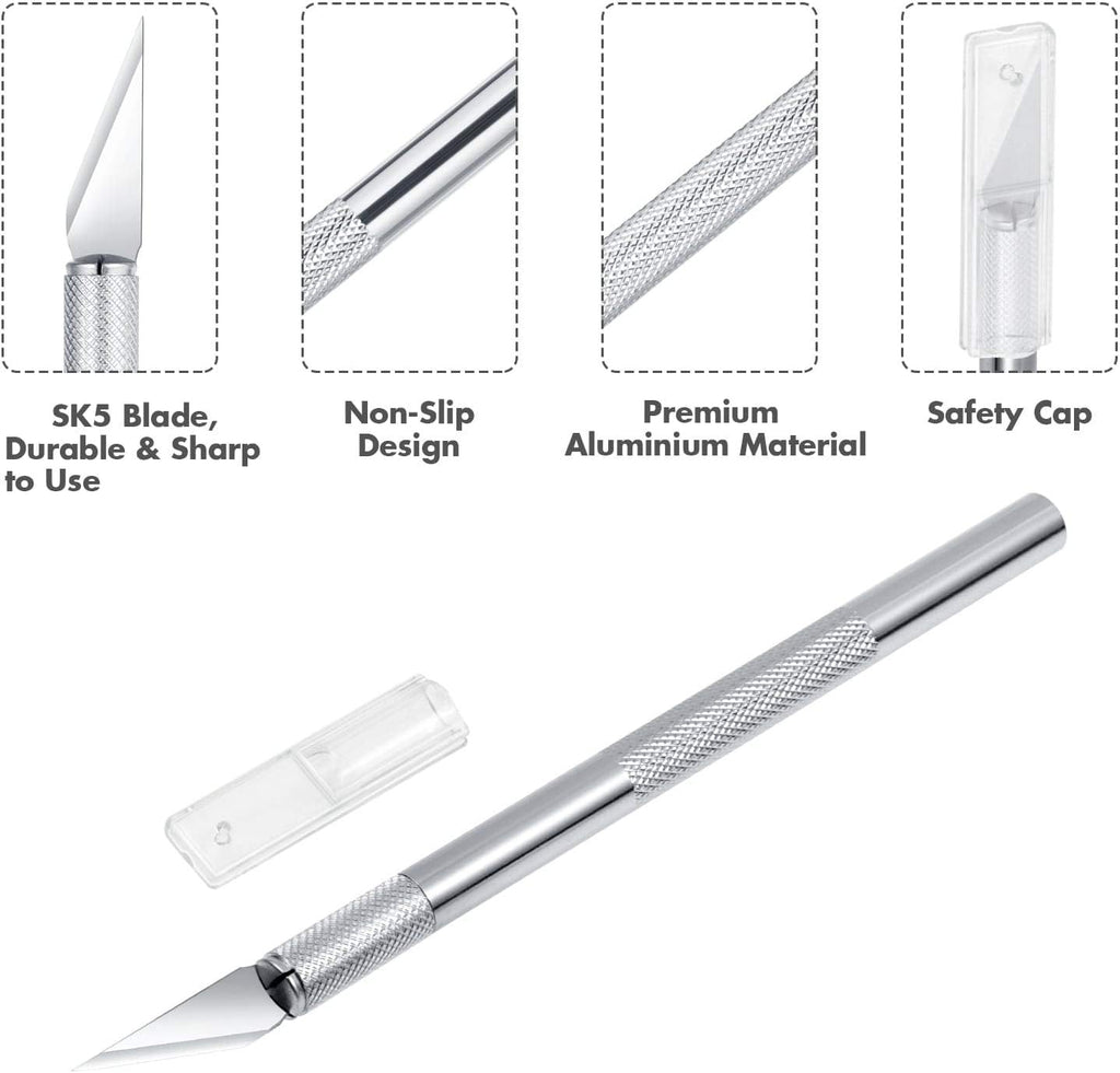 Craft Knife Precision Cutter and Self Healing Cutting Craft Mat Hobby Knife Set with 30 PCS Knife for Art Hobby Craft