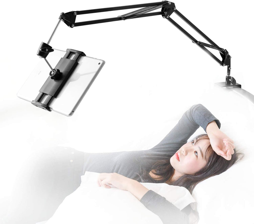 Tablet Stand for Bed,360 Degree Rotating Bed Tablet Mount Holder Stand with Aluminum Arm for iPad,iPhoneXS,N-Switch