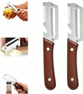 2026 Upgraded Multi-Functional Vegetable Peeler, Premium Peeler with Wooden Handle & Bottle Opener, Non-slip Kitchen