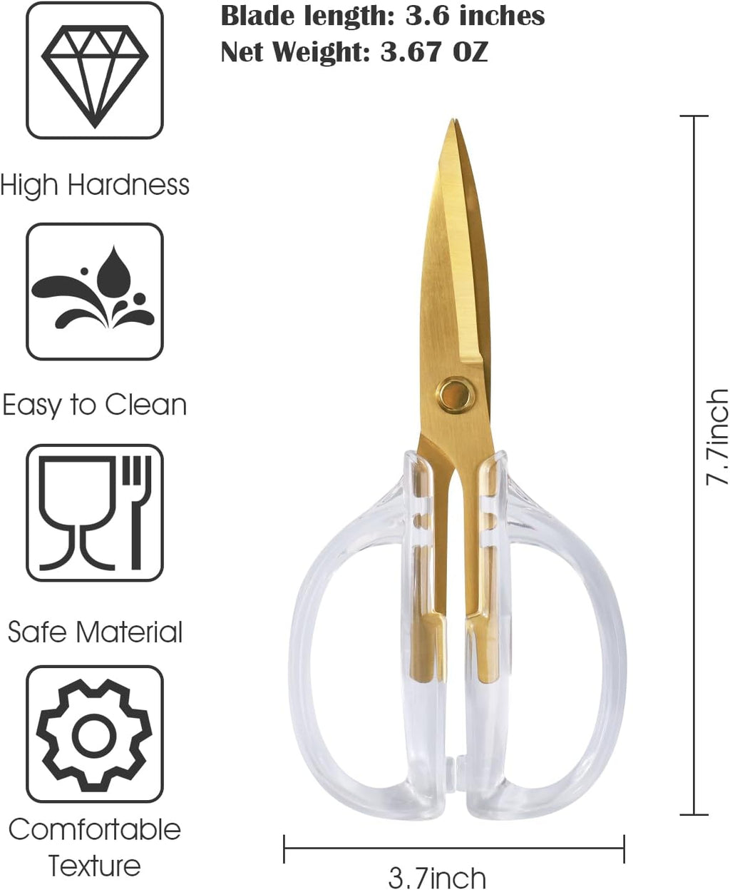 Kitchen Shears Scissors, ARCHIKING 7.7inch Gold Titanium Plated Scissor-Meat and Poultry Shears, Dishwasher Safe