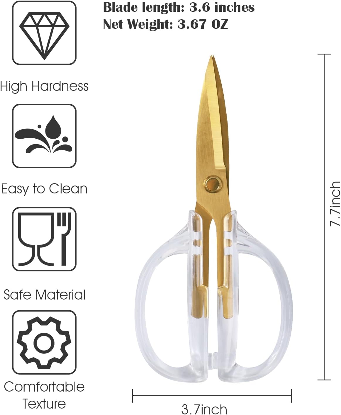 Kitchen Shears Scissors, ARCHIKING 7.7inch Gold Titanium Plated Scissor-Meat and Poultry Shears, Dishwasher Safe