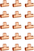 15PACK GUOFIS 3/4"Copper Sweat Tee Fitting,Solder Connection(COPPER011-15)