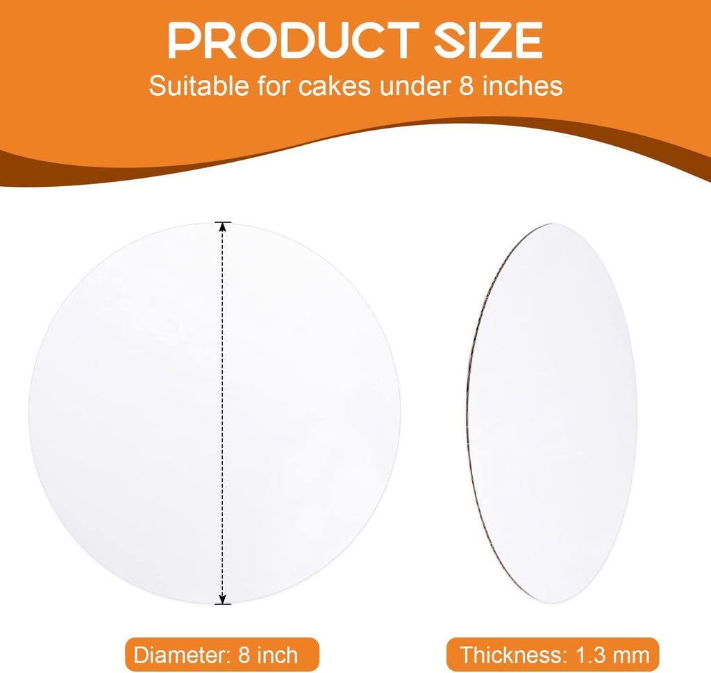 36-Packs Cake Boards 8 inch Round, White Cake Board Rounds