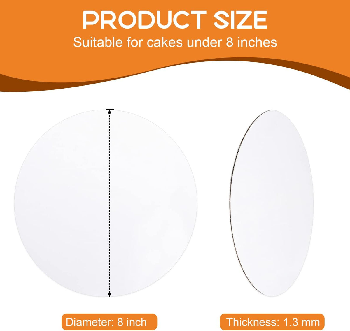 36-Packs Cake Boards 8 inch Round, White Cake Board Rounds