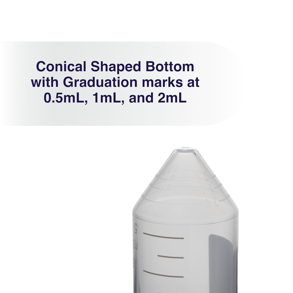 50mL Screw-Cap Conical Centrifuge Tubes, Sterile Transparent Test Tubes with Printed Graduation and Write-on Spot
