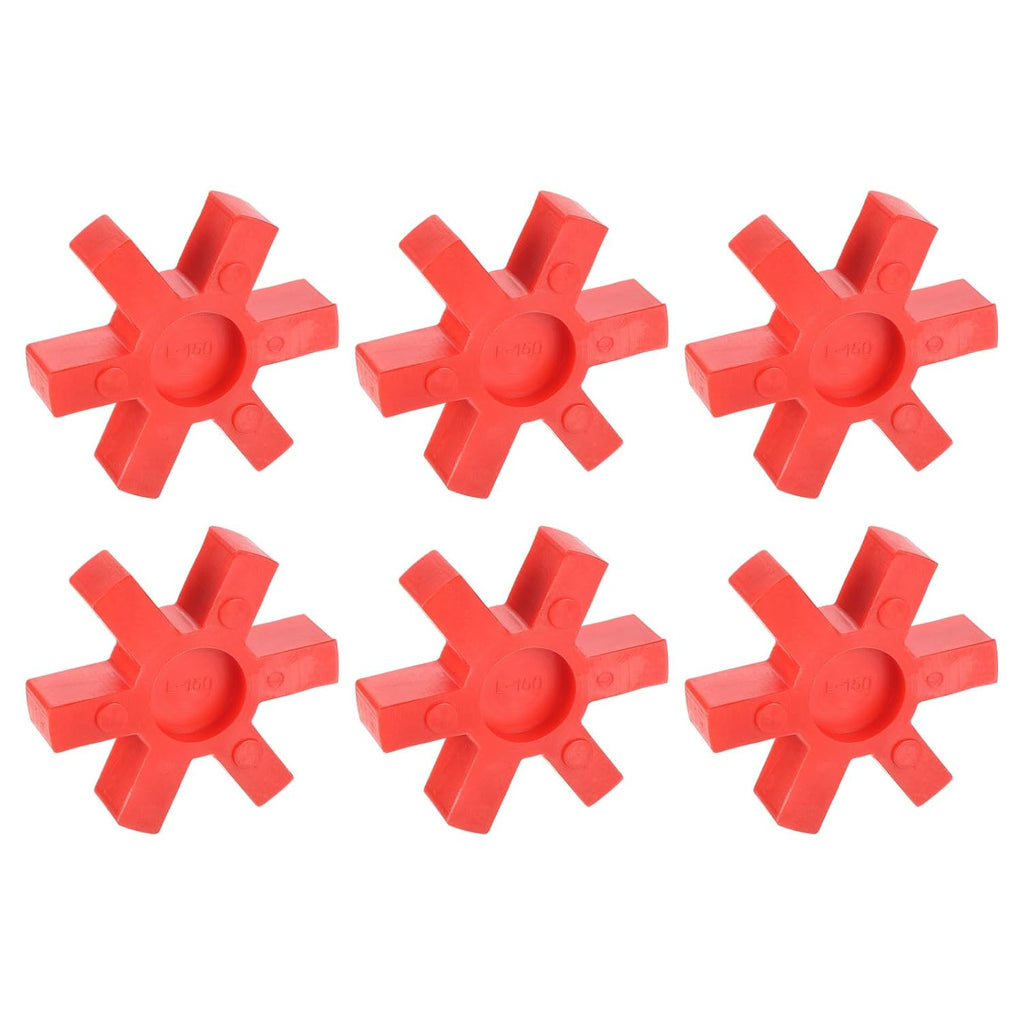 uxcell 6pcs L150 Jaw Coupling Insert, Urethane Flexible Solid Type Jaw Coupling Center Insert for L Jaw Coupling L-Jaw Coupler Set, Red