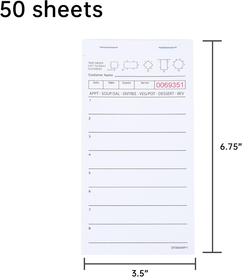 Guest Check Pads Total 500 Sheets Waitress Notepad (10 Pads)