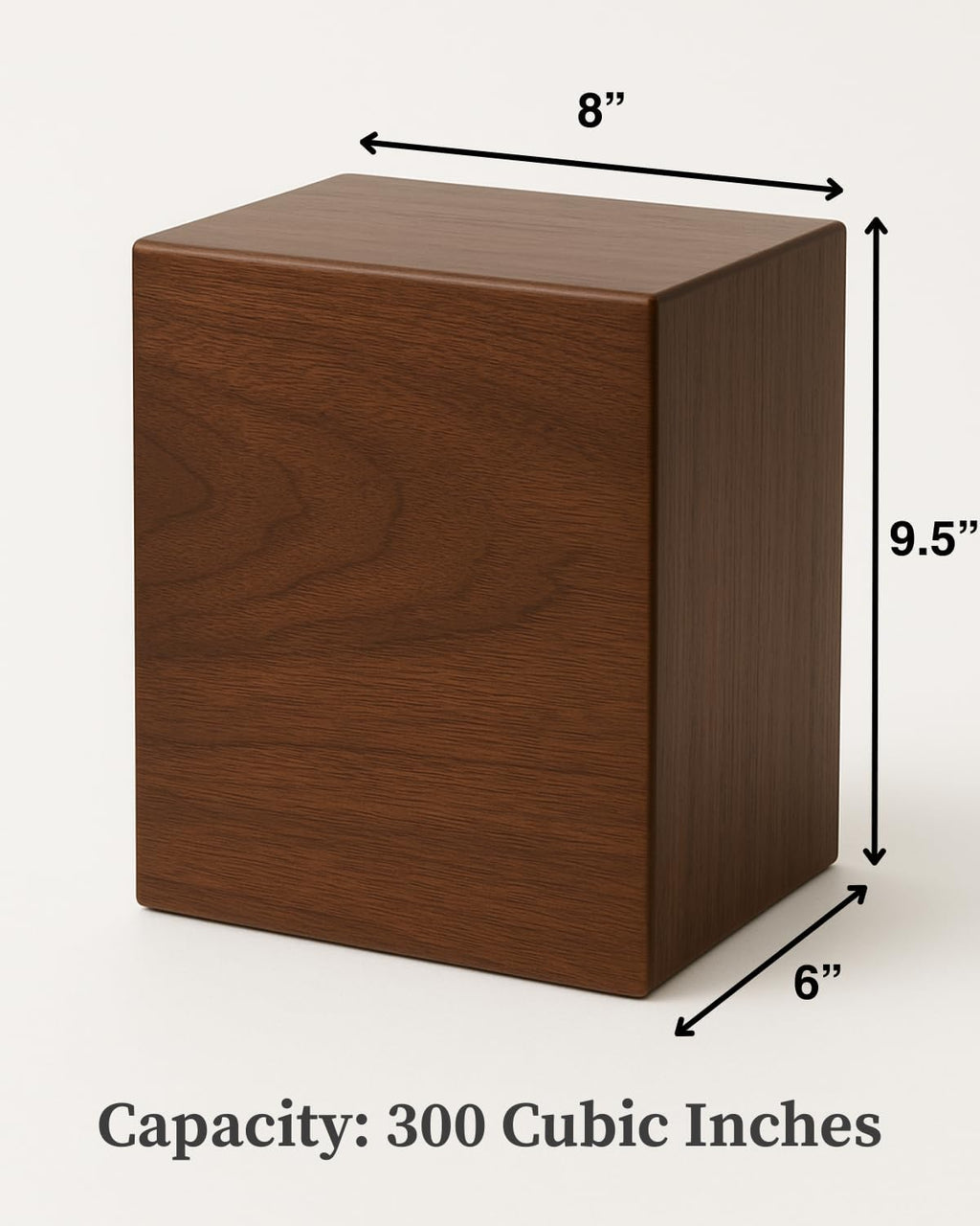 Wooden Cremation Urn for Human Ashes Adult Large Walnut Wood Urn Box TSA Travel Urn Modern Minimalist Memorial Burial
