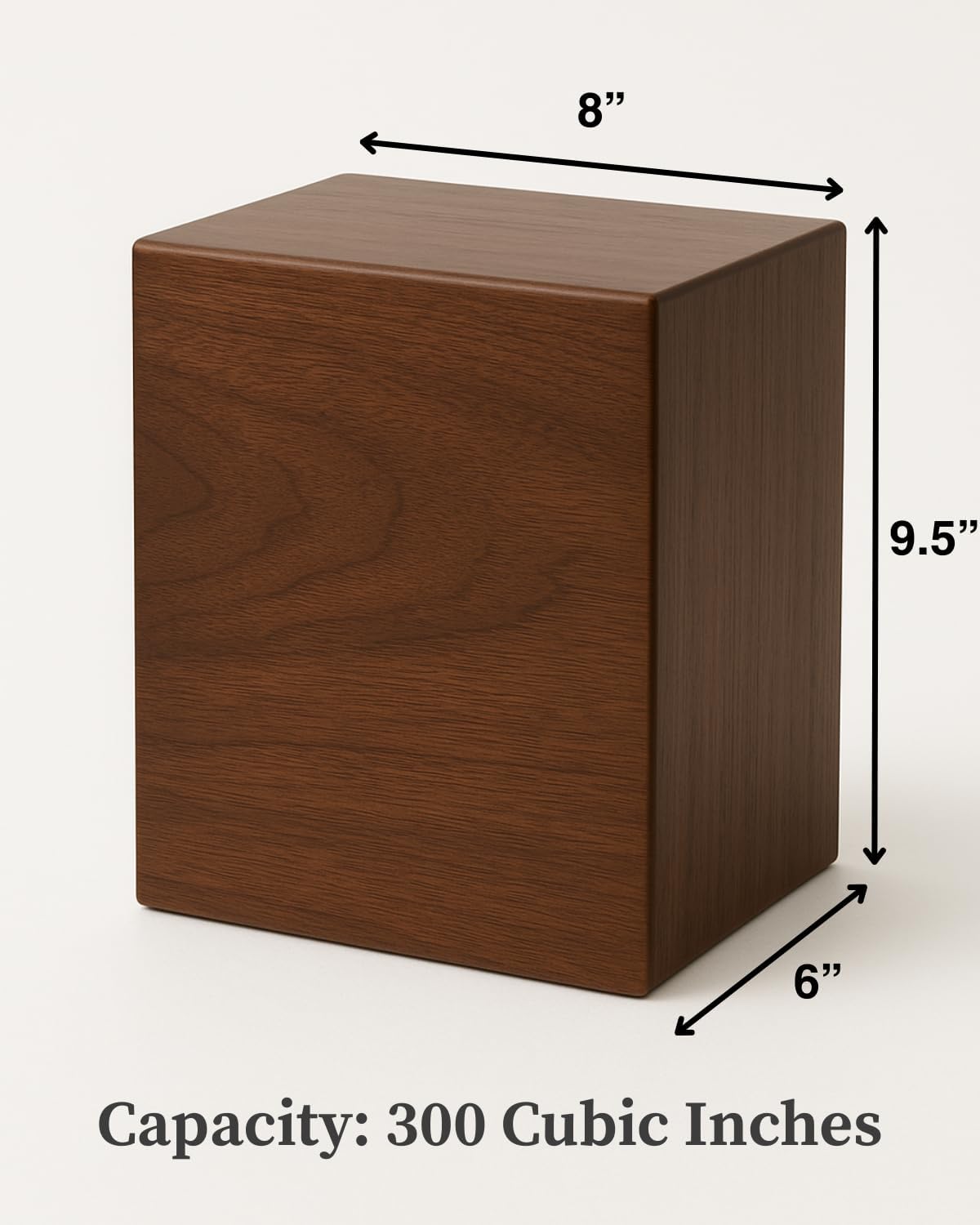 Wooden Cremation Urn for Human Ashes Adult Large Walnut Wood Urn Box TSA Travel Urn Modern Minimalist Memorial Burial