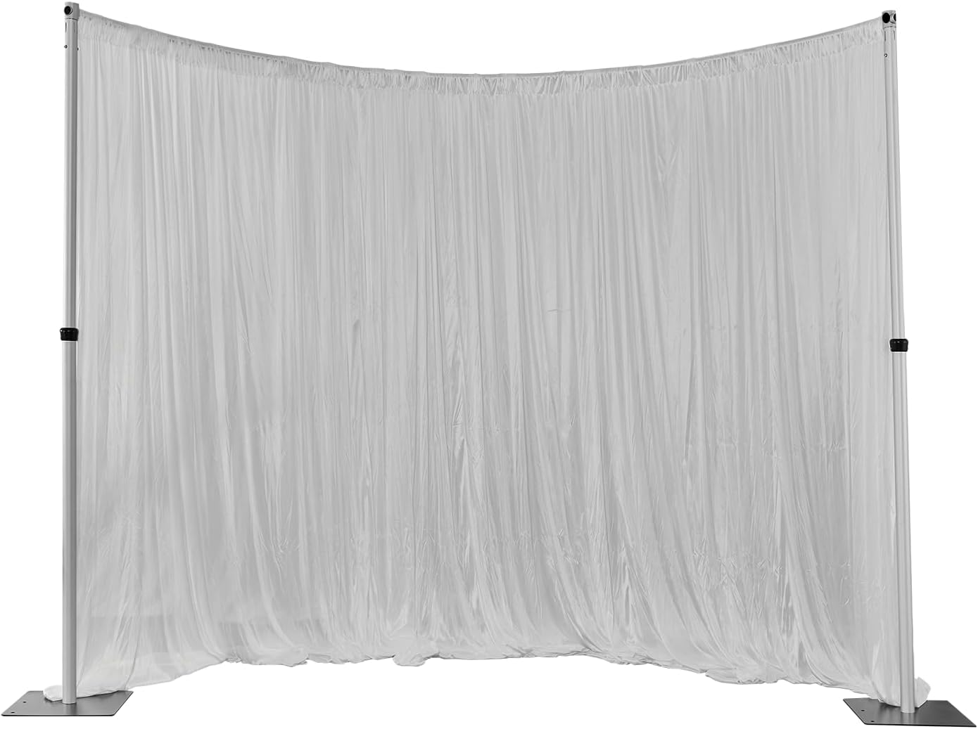 Pipe and Drape Curved Backdrop Stand, 6-10' Tall x 10' Wide Adjustable Curved Backdrop Kit for Event， Party, Trade