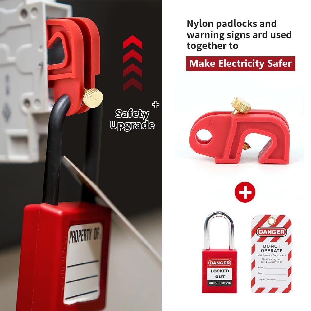 5 Pack Circuit Breaker Lockout Device Set,Electrical Breaker Locks