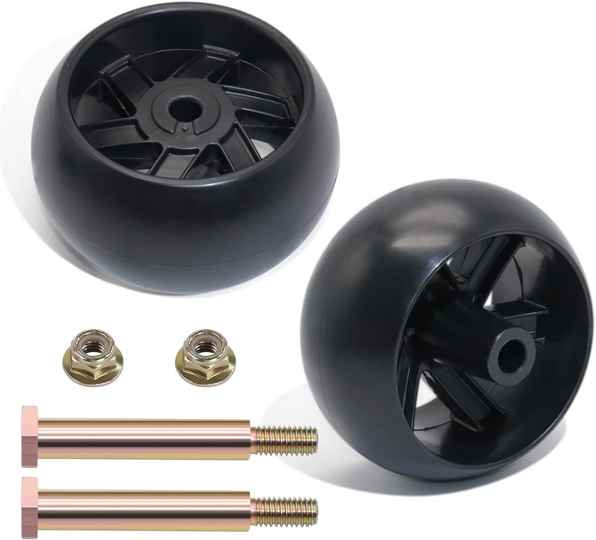 CheeMuii 2 Pack 589527301 Lawn Mower Deck Wheels Kit with Blots & Nuts