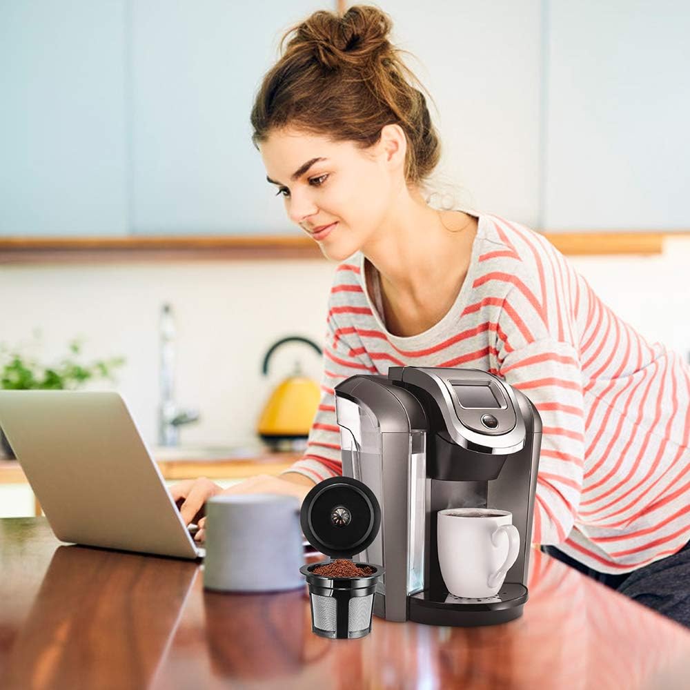 Reusable K Cups for K-eurig, 4 Pack K Cup Reusable Coffee Pods | BPA Free, Food-Grade 304 Stainless Steel Mesh