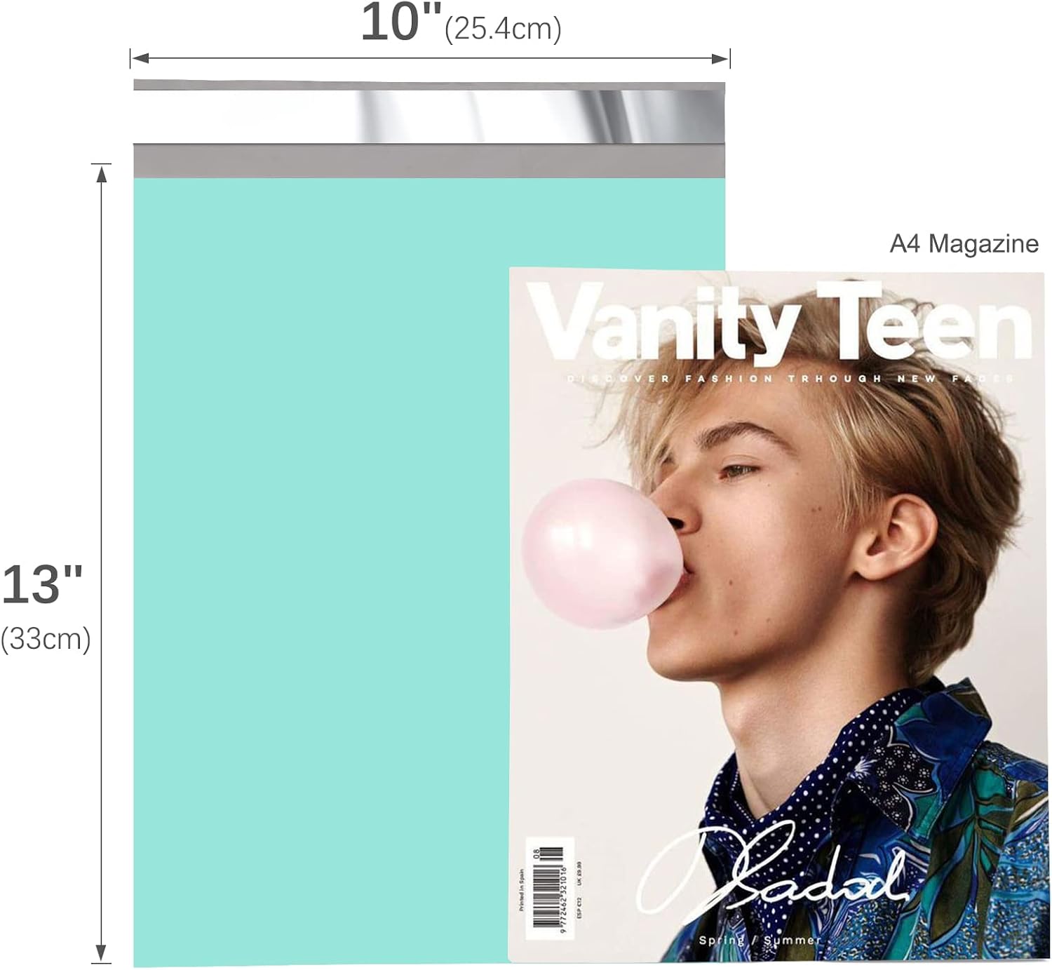 Poly Mailers 10x13" 100 Pack,Shipping Bags For Clothing,Mint Green | Waterproof Self Seal Mailing Envelopes,Strong