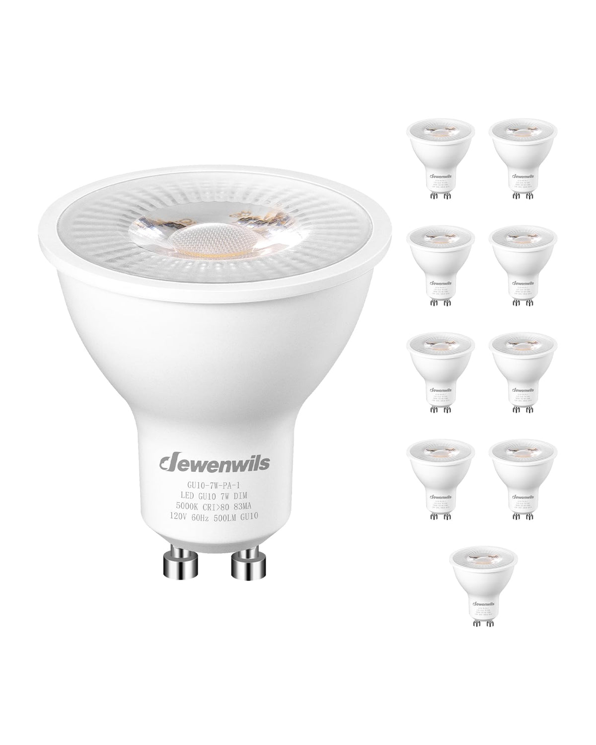 10-Pack GU10 LED Bulb Dimmable Replacement for Track Lighting
