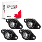 MAPLE ACE UCFL201-8 Flange Bearing 1/2" Bore, Oval 2-Bolt Self-Aligning, Solid Base, Heavy Duty (Qty 4)