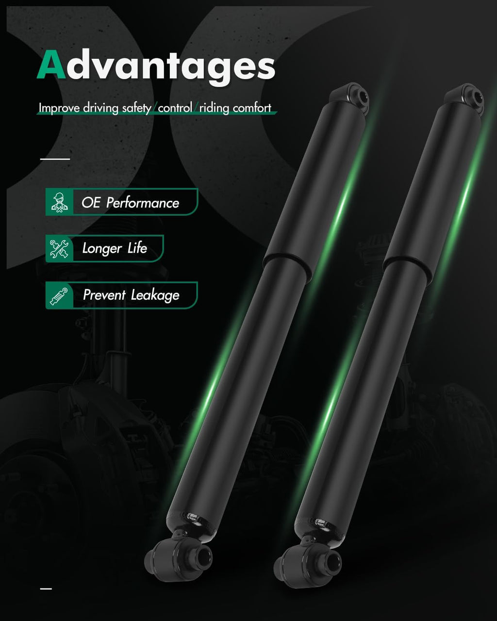 SCITOO Rear Shocks 2002-2009 for Chevrolet Trailblazer 2PCS