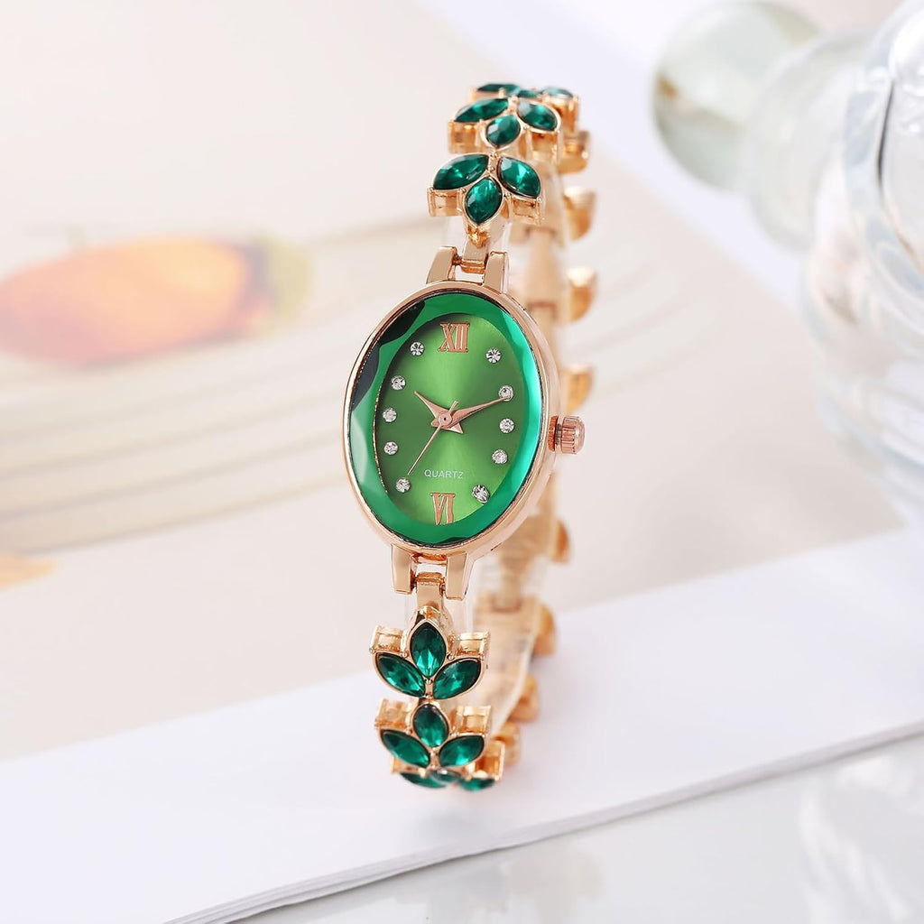 Women's Watch Luxury Petal Casual Bracelet Watch Simulated Quartz Watches for Women