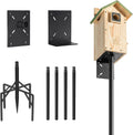 77" Heavy Duty Bird Feeder Pole, Metal Bird House Pole Mount Kit