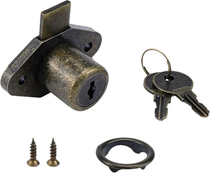 Cabinet Drawer Lock with Keys, Antique Bronze, Zinc Alloy, 1 Pack | Smooth Operation, Dependable Protection, Vintage