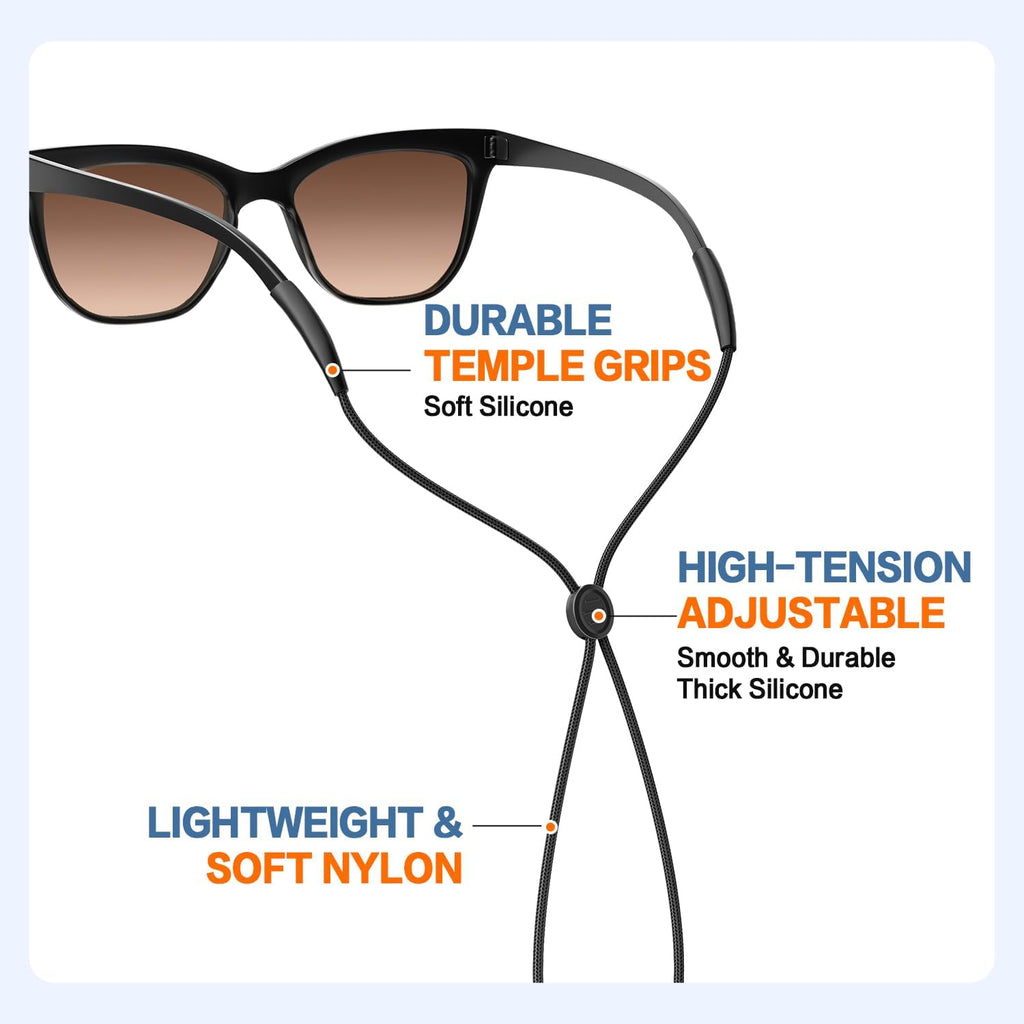Glasses Strap 3Pcs, Adjustable Eyewear Holder Sunglasses Strap, Eyeglass Holders Around Neck, Eyewear Retainer for