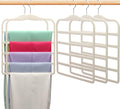 Closet Organizers and Storage, 5 Pack Velvet Pants-Hangers-Space-Saving | Non Silp 5 Tier Clothes-Hanger for
