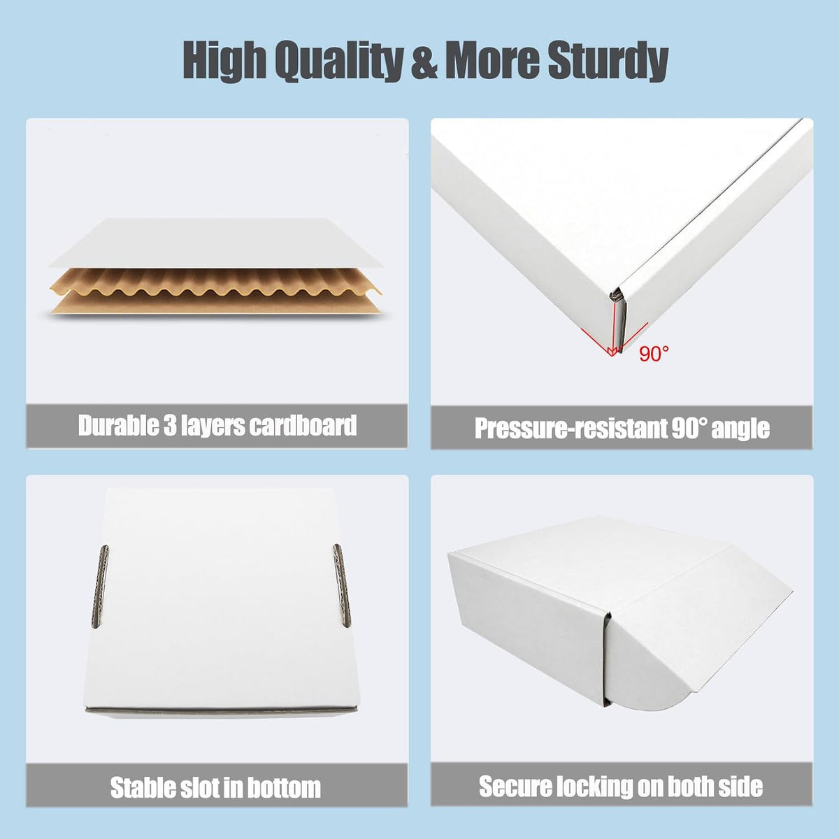 13x11x2 Shipping Box, 50 Pack Corrugated Cardboard Boxes Mailers for Business Packaging Mailing White Lightweight