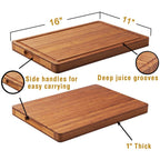 Extra Thick Wood Cutting Board for Kitchen, Reversible and Durable