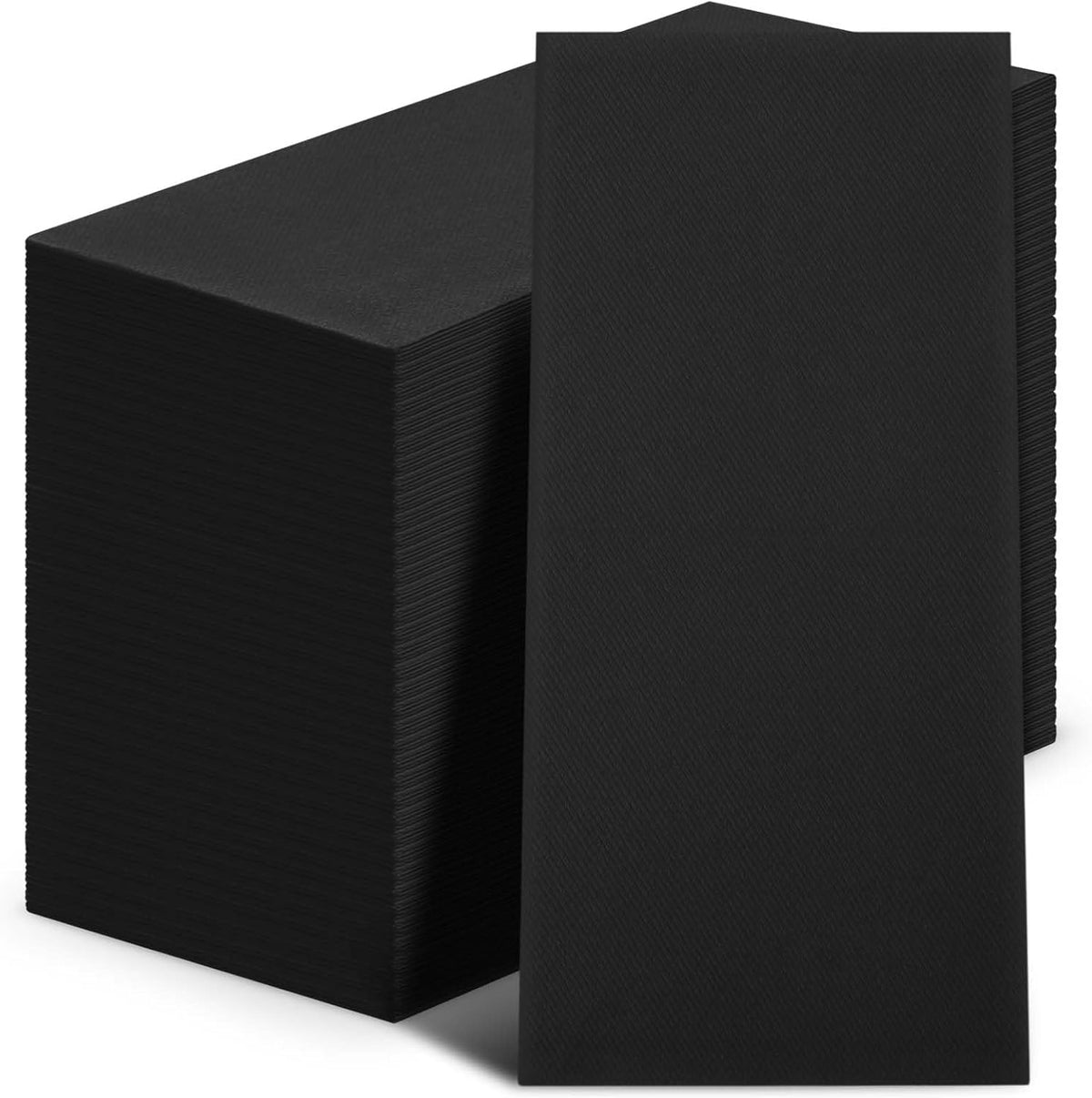50 Pcs Linen Disposable Dinner Napkins Paper 17"x12", Black