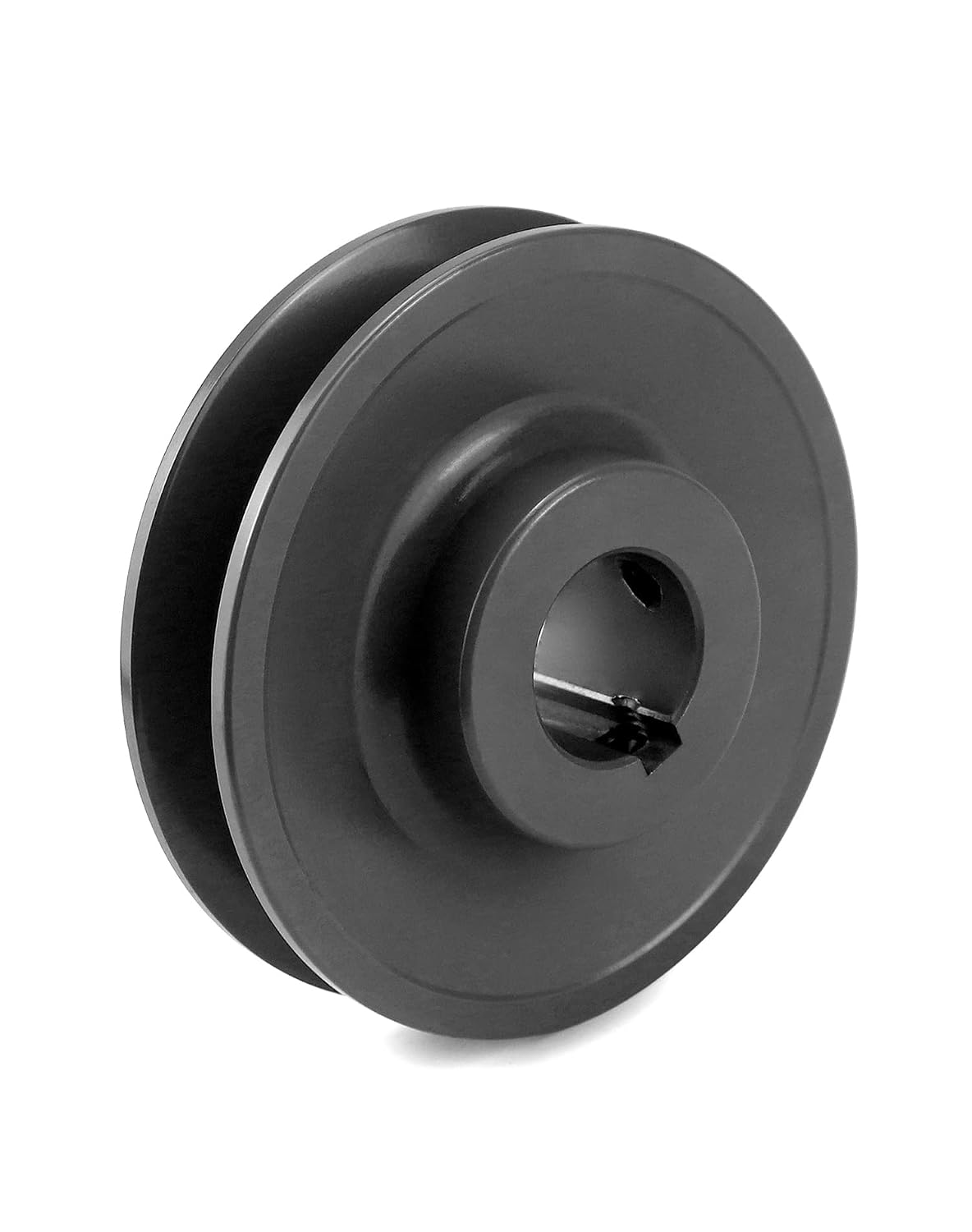 QWORK BK401 V-Belt Pulley 1" Bore, Cast Iron Single Groove Web Sheaves, 3.95" Outer Diameter, 6330 RPM, High Wear and Galling Resistance A Belt Section