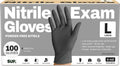 Powder-Free Nitrile Exam Gloves, 100 Count, Food Safe Latex-Free Medical Non-Sterile Cooking Disposable Glove, Black