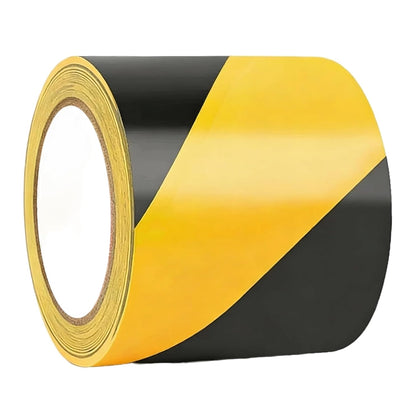 4inch x 110ft Black & Yellow Hazard Tape Warning Safety Stripe Tape for Floor Marking, Strong Adhesive Wear