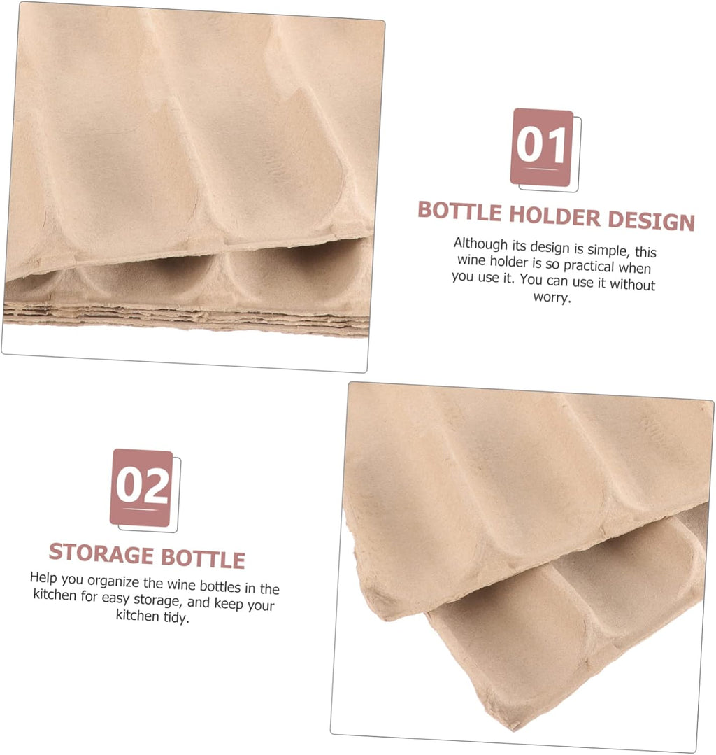 Wine Bottle Xmas 6pcs Shipping Tray Holder Paper Pulp