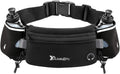 Running Belt with Water Bottles(2 x 175ML), Hydration Belt Waterproof Waist Pack Bag Fits iPhones Adjustable Sports