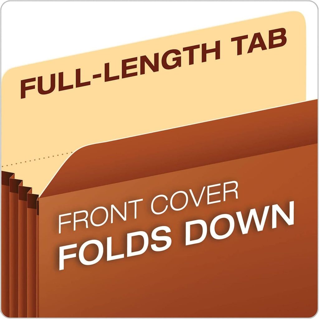 Expanding File Pockets, Letter Size, 5.25" Expansion, Reinforced with DuPont Tyvek Material, Redrope, 10 per Box