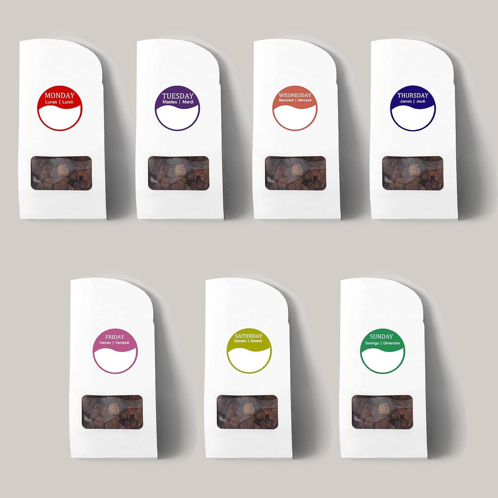 Day of The Week Stickers, 3500PCs Day Dots Food Labels Week Stickers for Planner, Restaurant Kitchen Containers