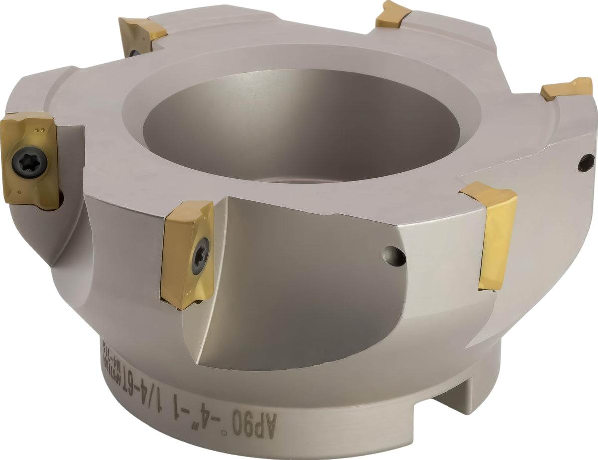 CME 4" 90° Indexable Face Mill, Incl 6 APKT1604 Inserts