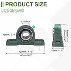 uxcell UCP206-18 Pillow Block Bearings, 1-1/8inch Bore Self Alignment