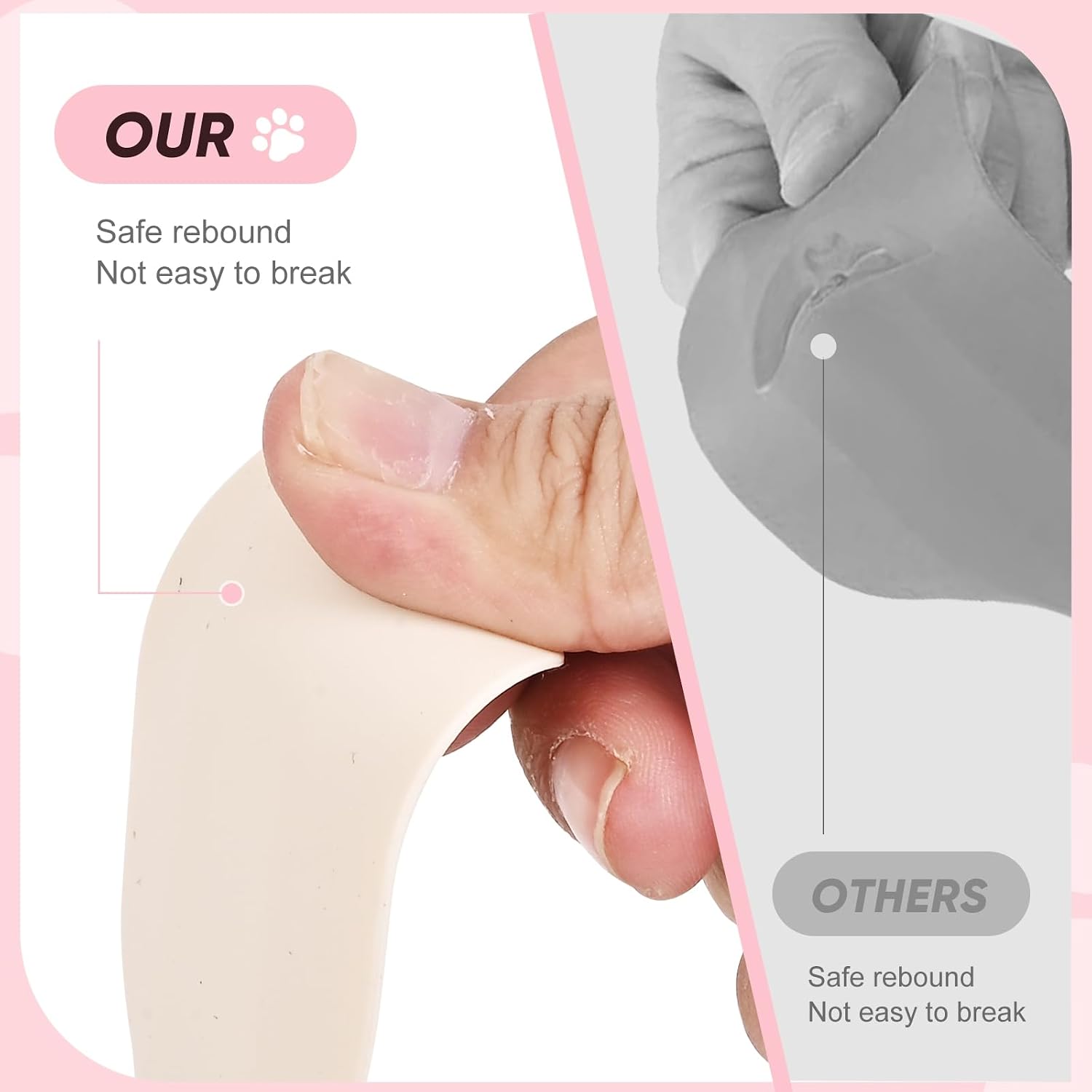 Cute Cat Paw Silicone Spatula Set - High Heat Resistant Rubber Scraper for Baking & Cooking, BPA-Free Non-Stick