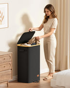 100L Laundry Hamper with Lid, Large Clothes Hamper, Black