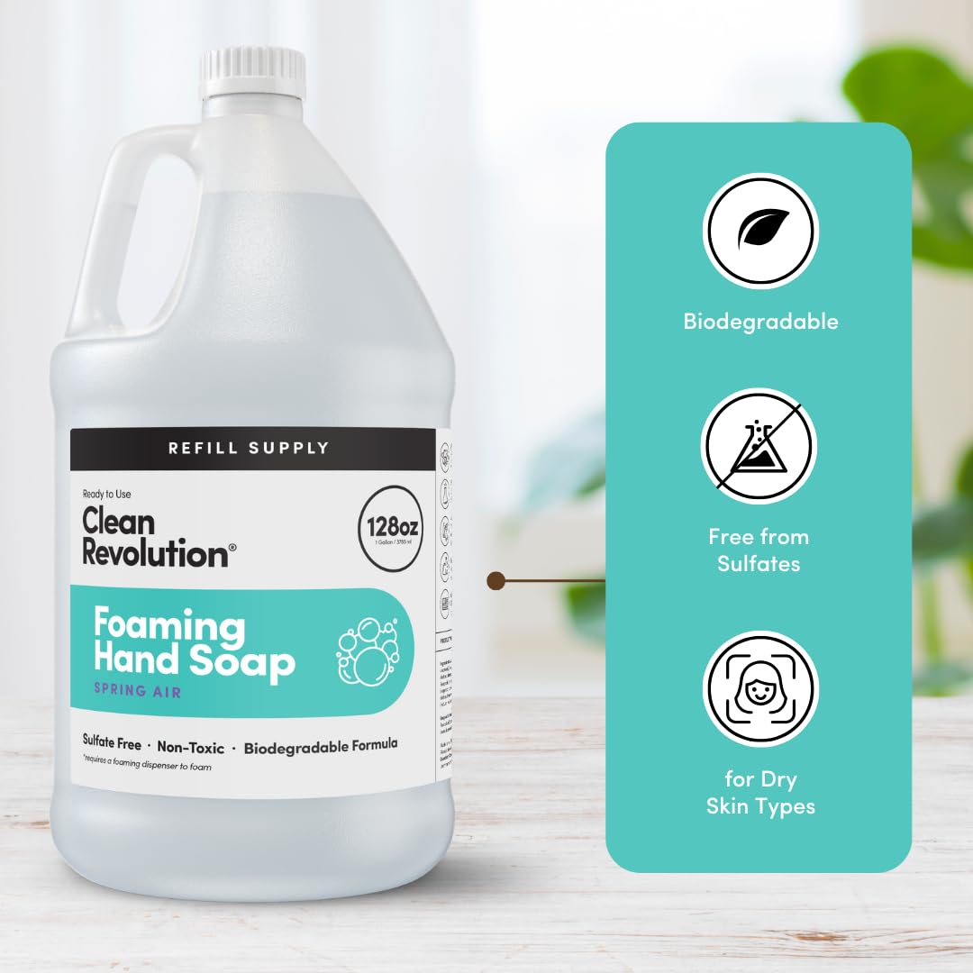 Foaming Hand Soap Refill with Real Essential Oils, Moisturizing Sulfate-Free Hand Soap, Ready-to-Use Foam Soap Refill