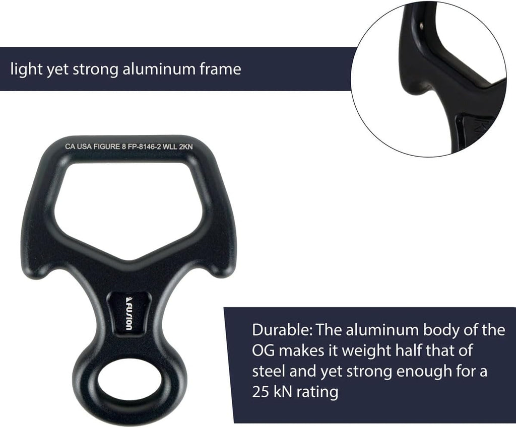 Climb Aluminum Descender Rescue Figure 8 Descender with Ears/Horns Rappelling Gear Belay Device Climbing Skills