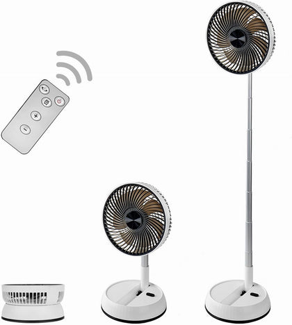 Portable Oscillating Pedestal Fan, 8 inch Foldable Standing Fan,7200mAh Rechargeable Battery USB Table Fan, Height