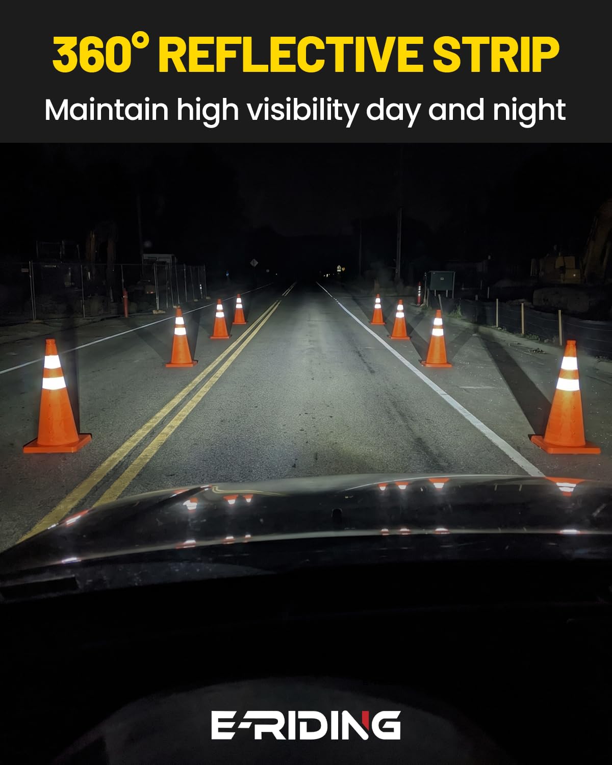 28 Inch 2 Pack Collapsible Traffic Cones | Pop-up Orange Cones with 2 Reflective Collars, Multi-Purpose Protable